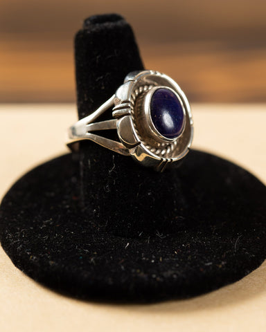 Dark Blue Silver Ring