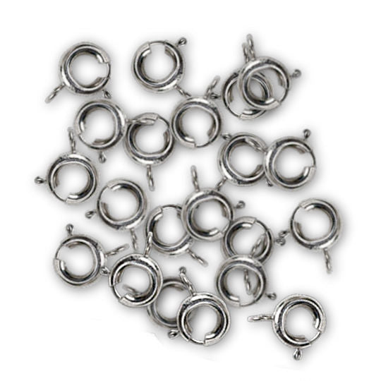 7mm Silver Color Spring Ring Clasps (Package of 10)
