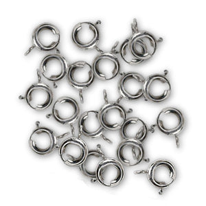 7mm Silver Color Spring Ring Clasps (Package of 10)