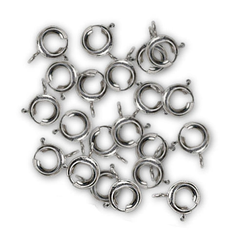 7mm Silver Color Spring Ring Clasps (Package of 10)