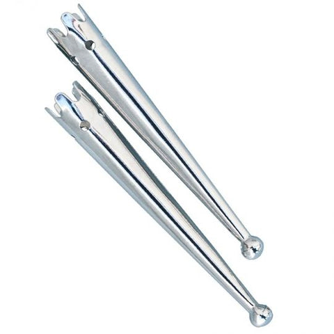 Traditional Bolo Tips w-4mm Ball, Nickel Plated 2-1/8" Long