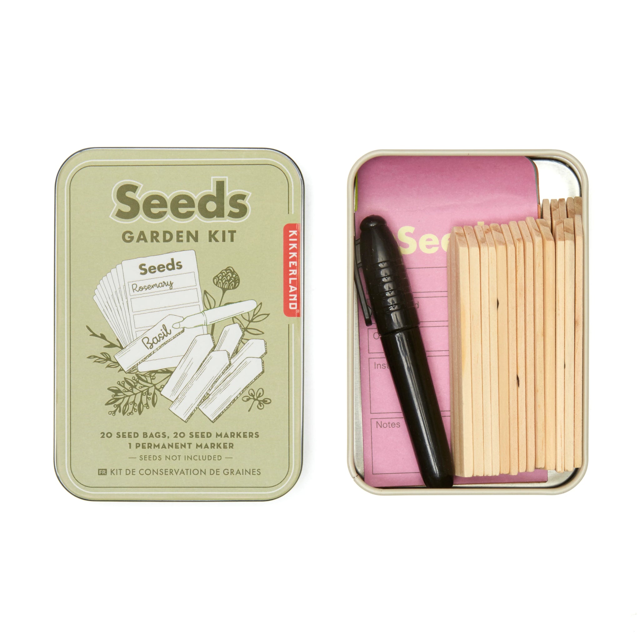 garden seed markers Kikkerland Seed Garden Kit