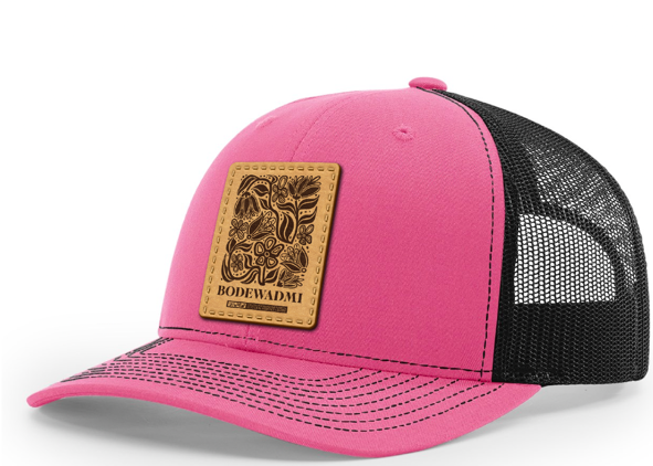 Bodewademi Floral Leather Patch Hat