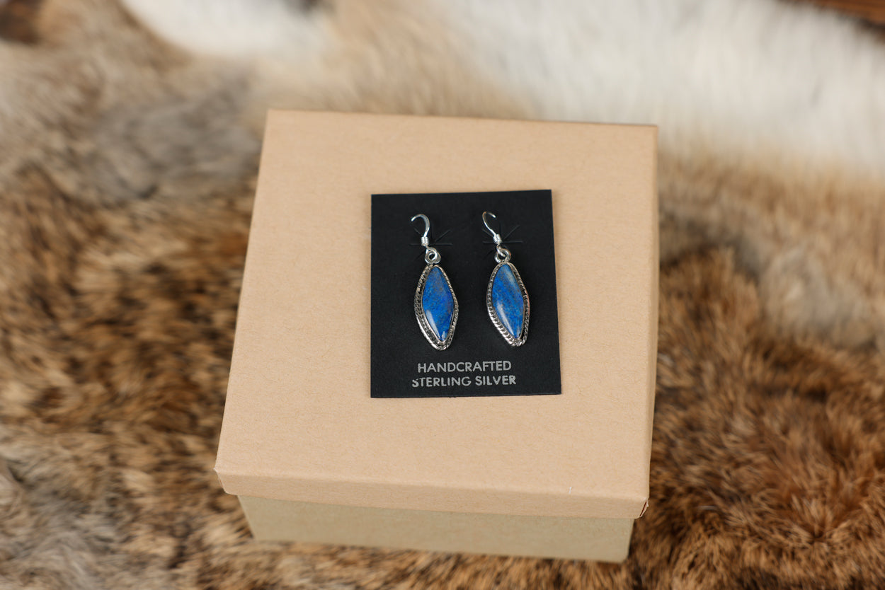 Blue Lapis Dangle Earrings