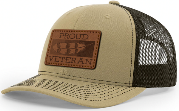 Proud Veteran Leather Patch Hat