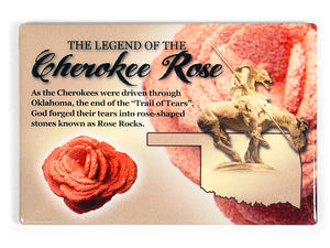 OK Cherokee Rose Metal Magnet