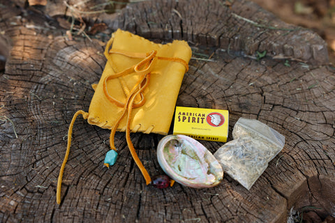 Leather Medicine Pouch with Medicine