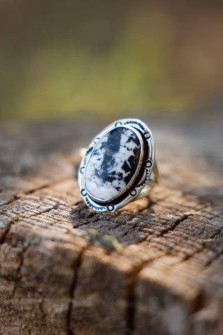 Big Round White Buffalo Ring