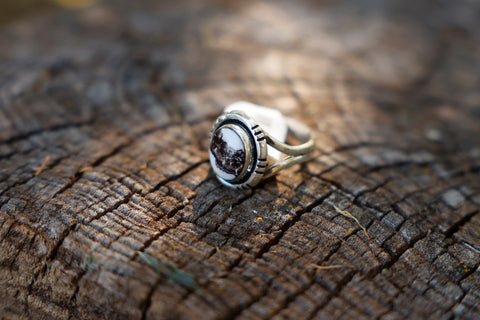 White Buffalo Round Ring