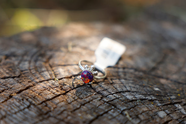 Fire Opal Turtle Ring