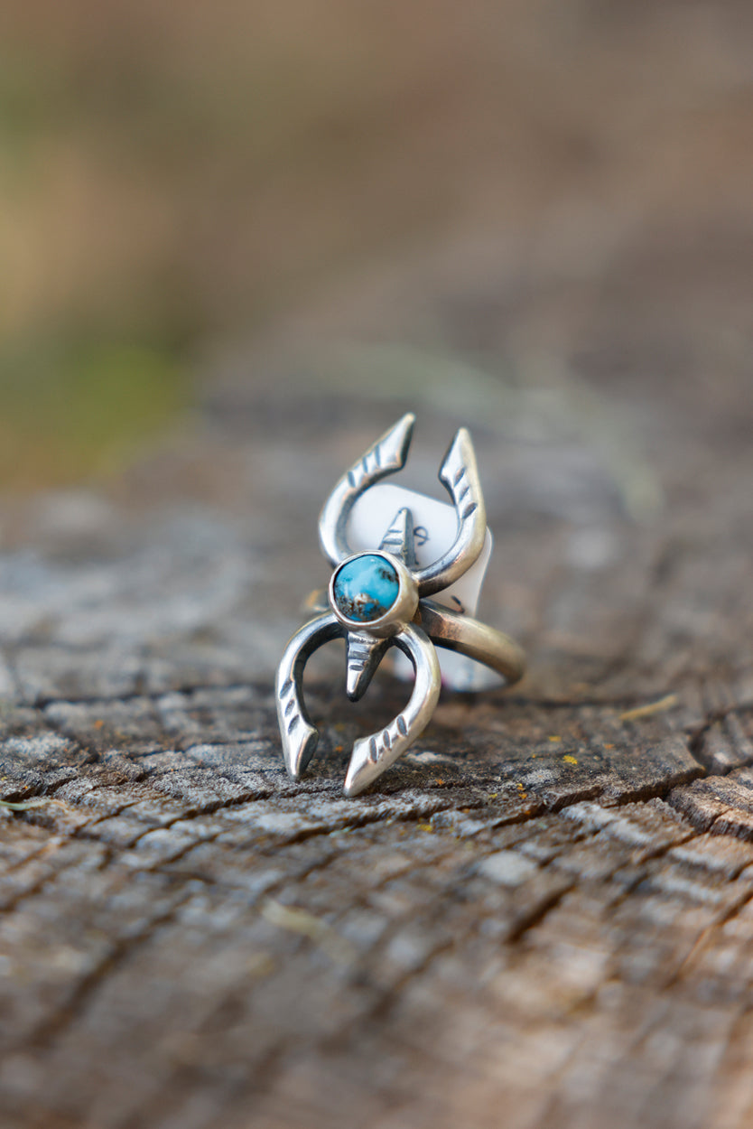 Spider Ring with Turquoise Stone in the Middle