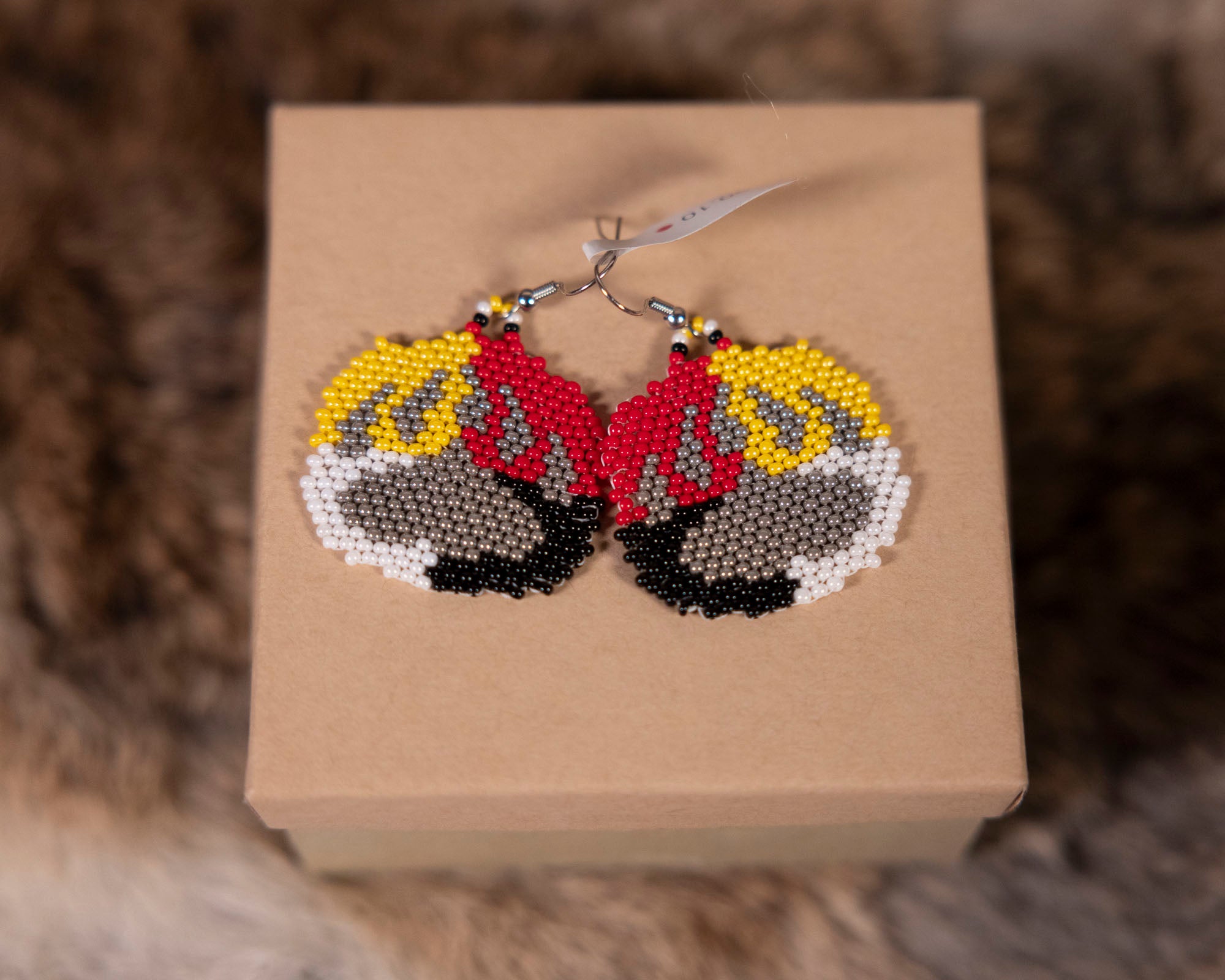 Beaded Bear Paw Earrings