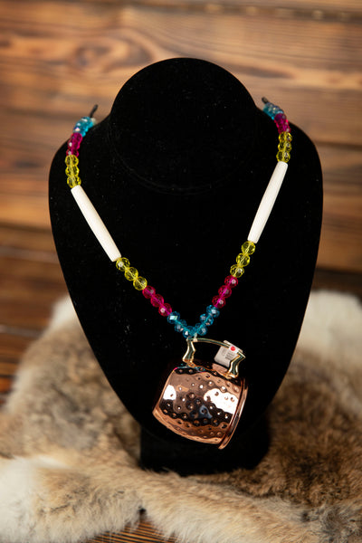 Beaded Copper Cup Necklaces
