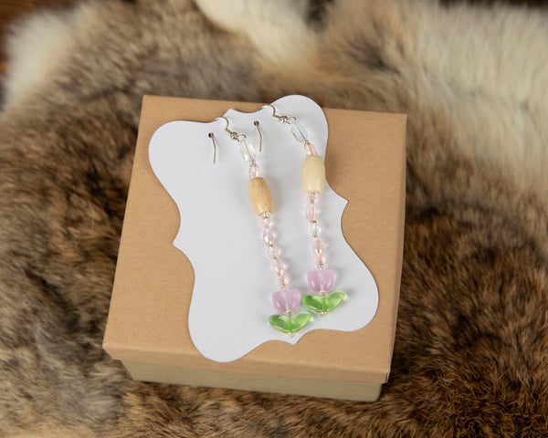 Small Glass Tulip Earrings