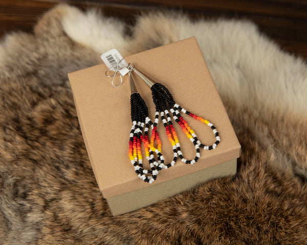 Small Beaded 3 Hoop Earrings