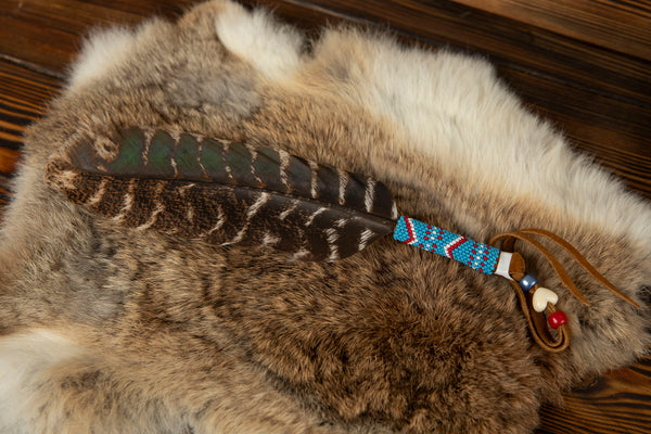 Beaded Turkey Feathers
