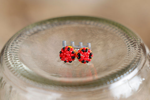 Small Round Beaded Studs