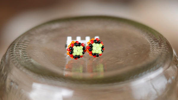 Small Round Beaded Studs