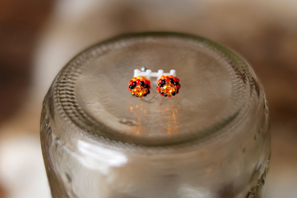 Small Round Beaded Studs