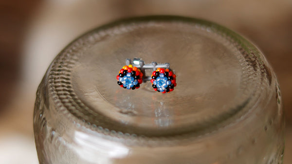 Small Round Beaded Studs