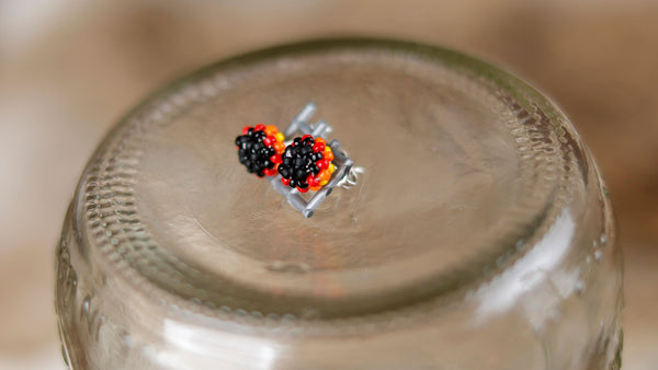 Small Round Beaded Studs