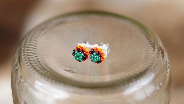 Small Round Beaded Studs