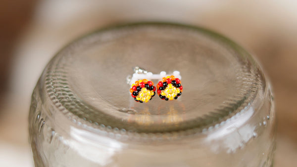 Small Round Beaded Studs