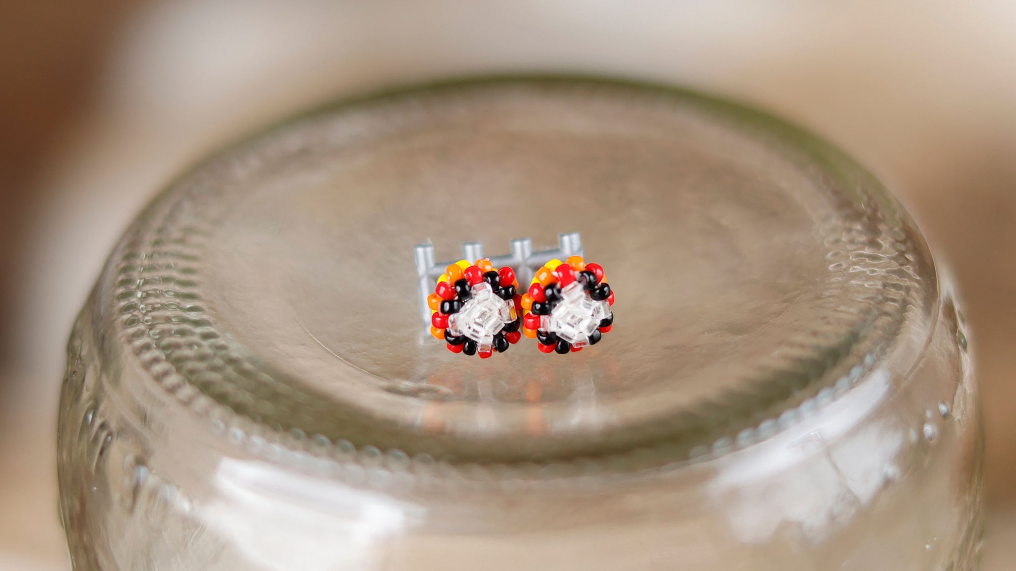 Small Round Beaded Studs