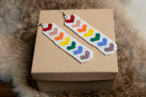 Colorful Hearts Long Earrings