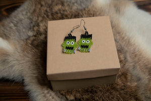 Beaded Frankenstein Earrings