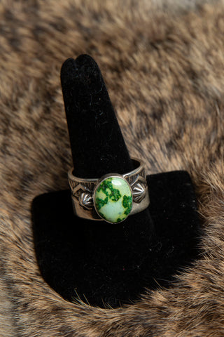 Round Green Turquoise Ring