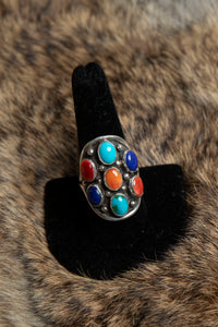 Big Multi Colored Stone Ring