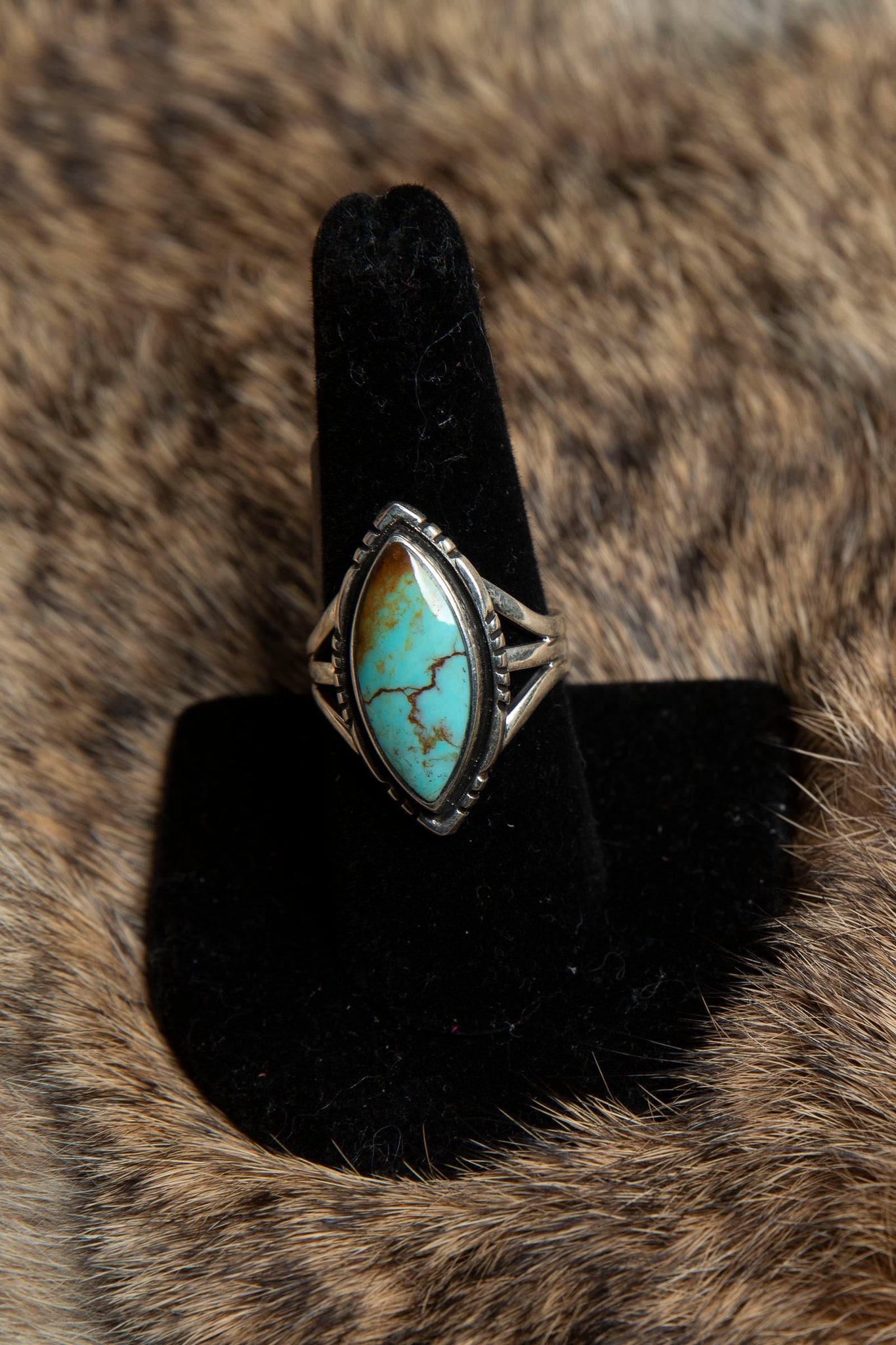 Marquise Green Turquoise Ring