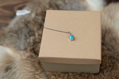 Sterling Silver and Turquoise Turtle Necklace