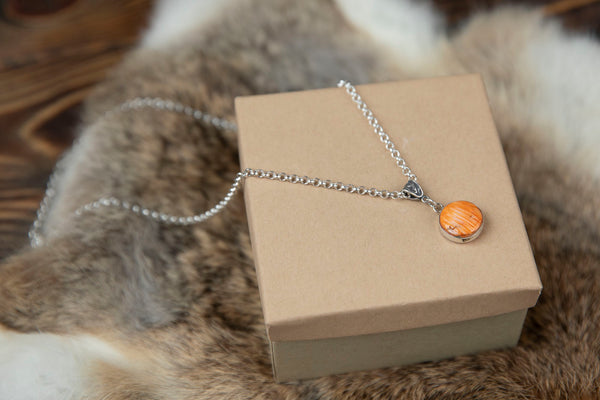 Orange Spiney Oyster Necklace and Earring Set