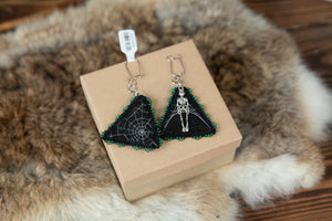 Triangle Skull Beaded Earrings