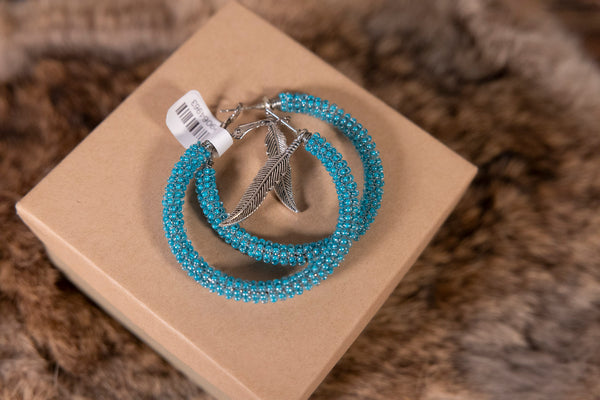 Medium Size Beaded Round Earrings