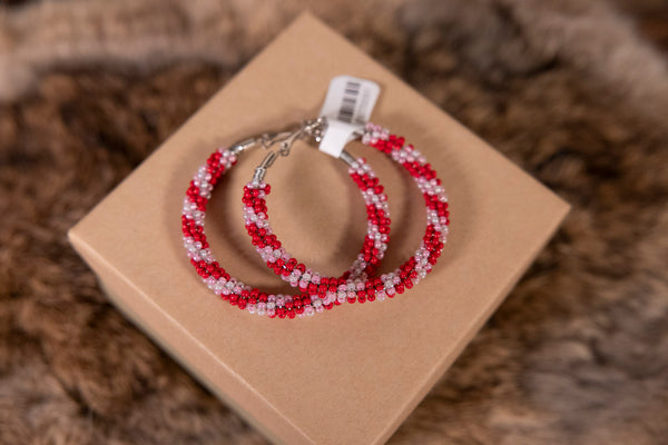 Medium Size Beaded Round Earrings