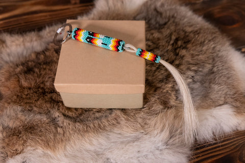 Beaded Keychains with Horse Hair