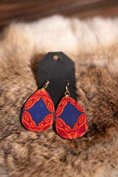 Mixed Wooden Teardrop Earrings