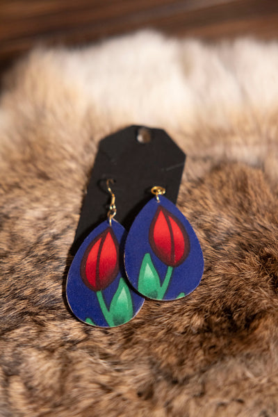 Mixed Wooden Teardrop Earrings