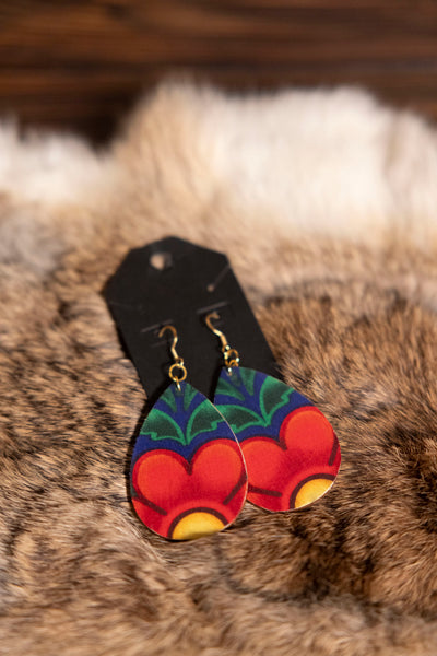 Mixed Wooden Teardrop Earrings