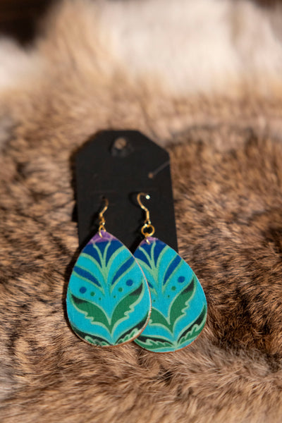 Mixed Wooden Teardrop Earrings