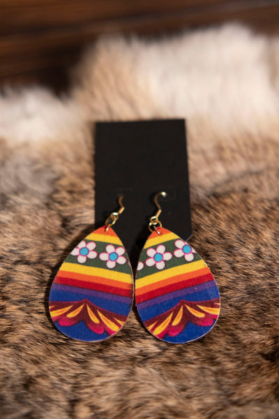 Mixed Wooden Teardrop Earrings