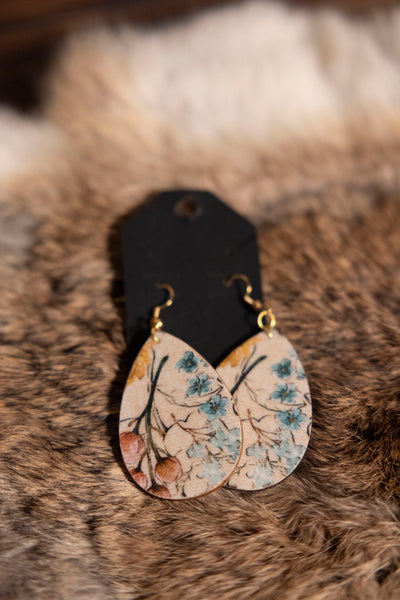 Mixed Wooden Teardrop Earrings