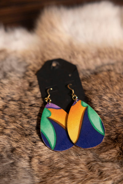 Mixed Wooden Teardrop Earrings
