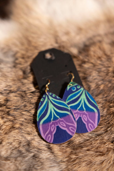 Mixed Wooden Teardrop Earrings