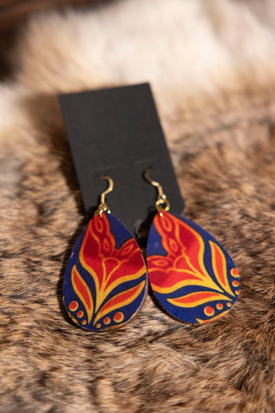 Mixed Wooden Teardrop Earrings