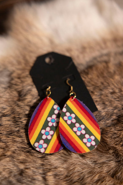 Mixed Wooden Teardrop Earrings