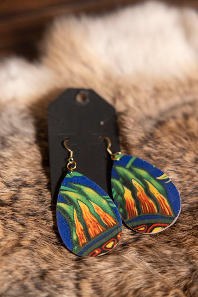 Mixed Wooden Teardrop Earrings